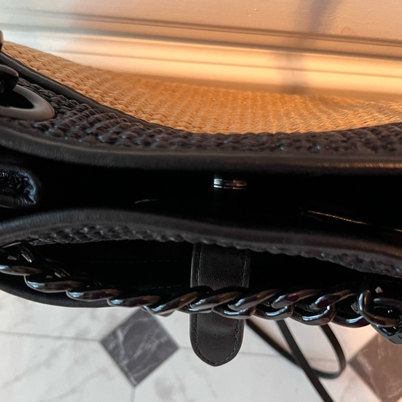 REBECCA MINKOFF EDIE BUCKET SHOULDER BAG - NATURAL/BLACK - LIKE NEW! - Picture 9 of 13